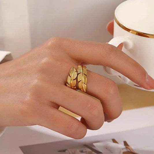 Golden Leaf Ring