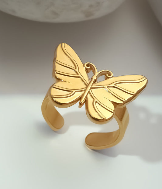 Golden Butterfly Ring